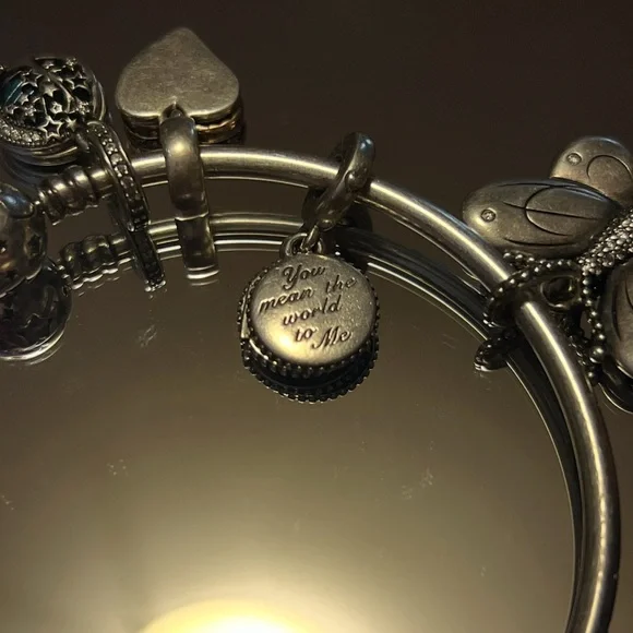 Authentic PANDORA Celestial
Limited Edition 925 Bangle with 4 charms for mom - Picture 14 of 16